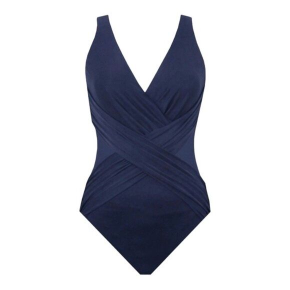 NWT Miraclesuit | Midnight Plus Size Crossover One Piece Swimsuit 18W - Picture 4 of 7
